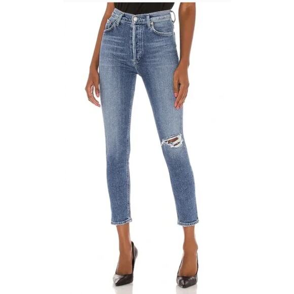 Agolde Nico High Rise Slim Womens Blue Denim Jeans Size 26 - Picture 1 of 14